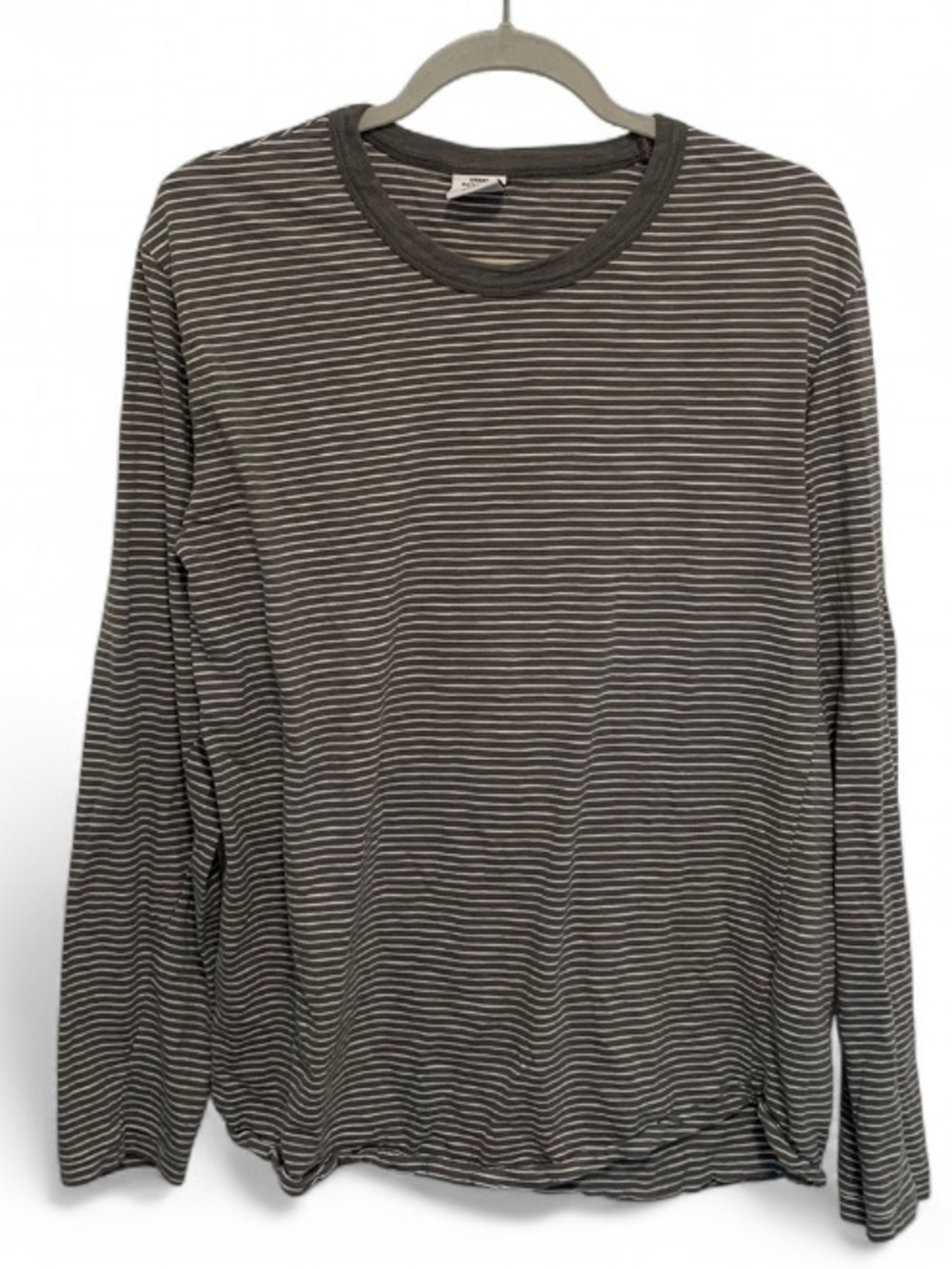 Urban Outfitters Gray White Long Sleeve Striped Crewneck Shirt